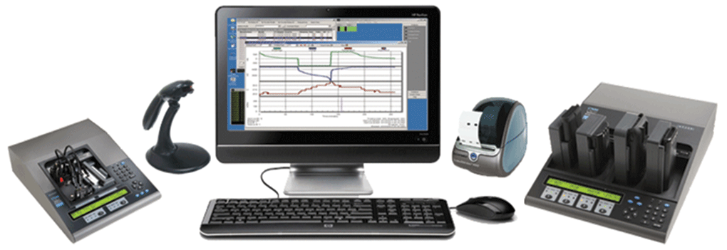 Figure 2. Battery Analyzers with PC Software With PC software, the computer becomes the command center. 